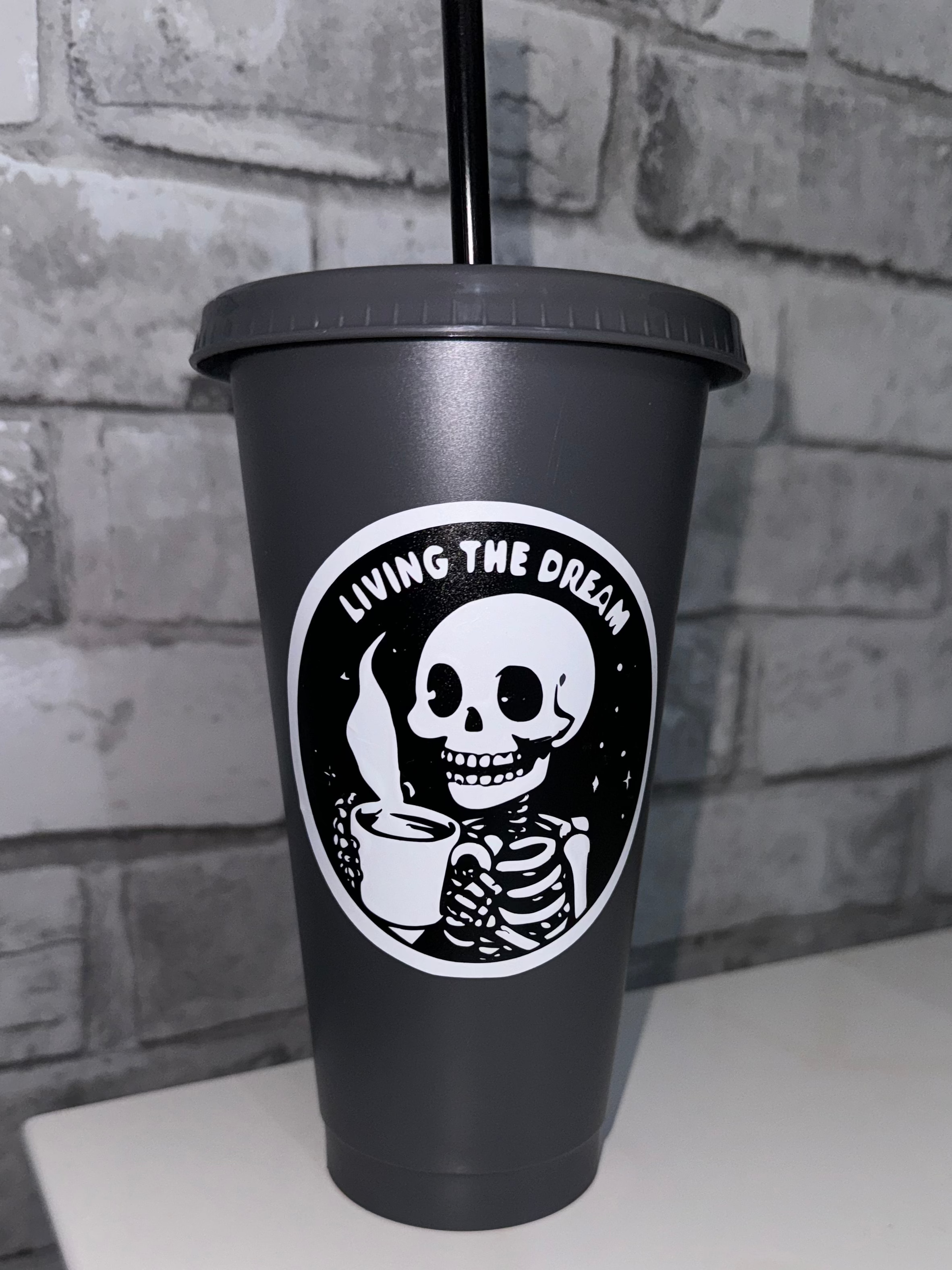 Personalised 24oz Sarcastic Satire  Cold Cup in Dark Grey