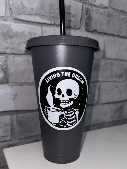 Personalised 24oz Sarcastic Satire  Cold Cup in Dark Grey